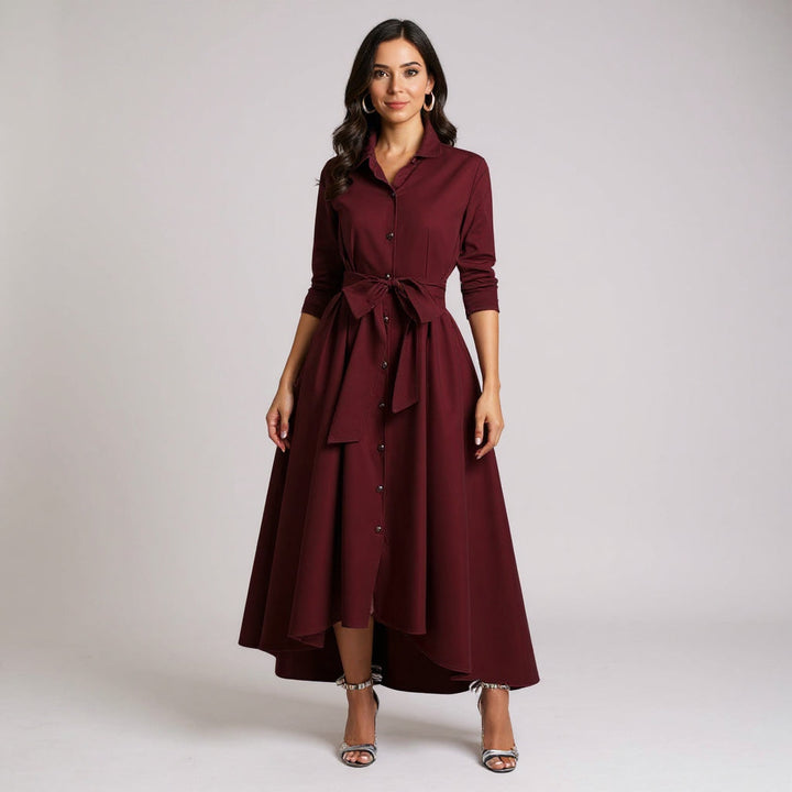 Weronika - Elegancka Sukienka Maxi z Guzikami